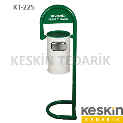 KT-225 BASTON TİPİ SEYYAR BAHÇE ÇÖP KOVASI