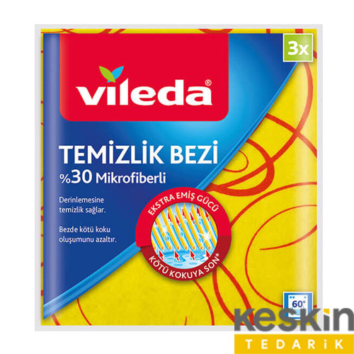 Vileda %30 Mikrofiberli Temizlik Bezi 3 lü Paket